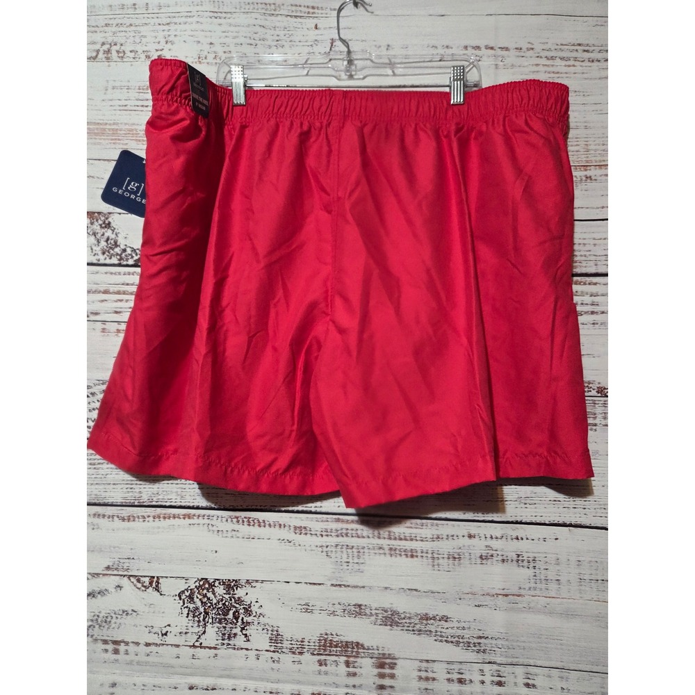 George Mens Basic Swim Trunks Raspberry Red 3XL 6 Inch Inseam NWT 48-50 - Picture 2 of 7